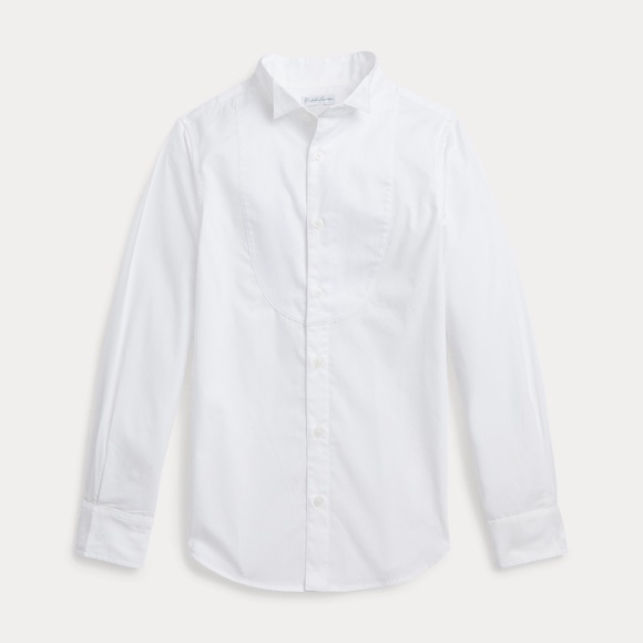 POLO RALPH LAUREN Girl's Cotton Broadcloth Tuxedo Shirt